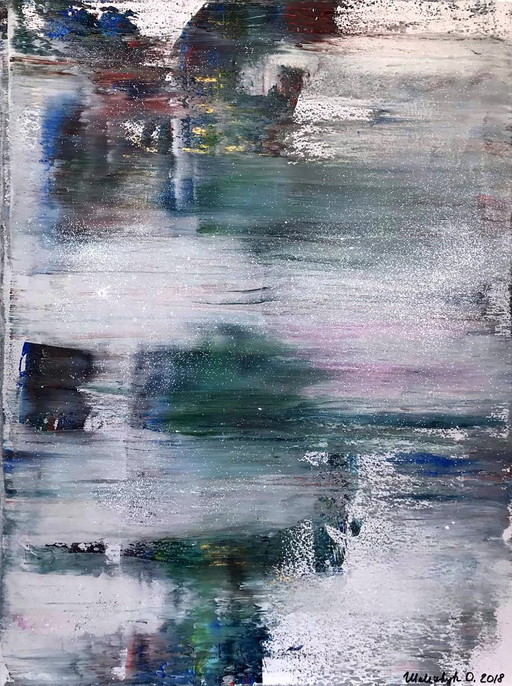 Originales Acrylgemälde Abstrakter Expressionismus Nachtkühle – schilderijen tekeningen, Canvas