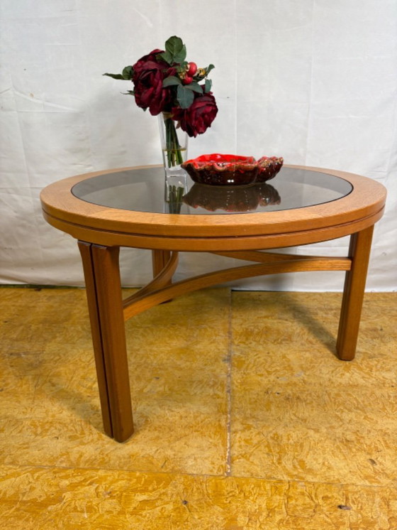 Image 1 of Mid-Century Retro Vintage Teak Round Coffee Table by Nathan Furniture (1960–1970)  A beautifully designed mid-century round coff