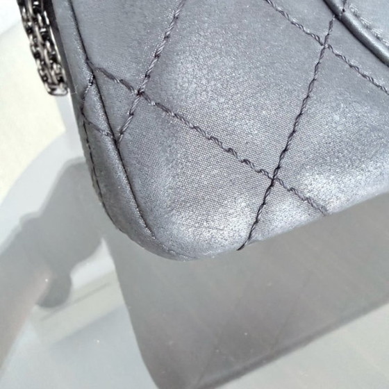 Image 1 of Chanel 2.55 Reissue 227 Large - Cannage Calfskin Black Ruthenium Silver Hardware Series 14