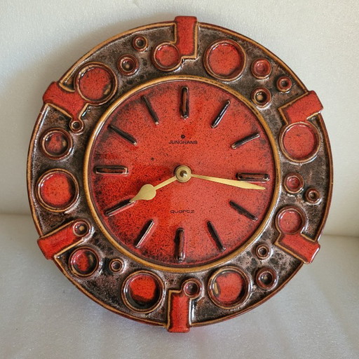 Horloge space age,fat Lava en céramique émaillée, west germany, vintage 1960,70 