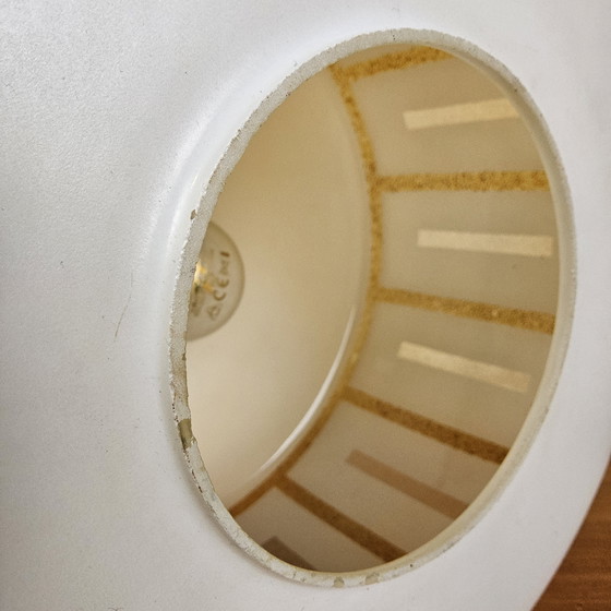 Image 1 of Lampada a sospensione in vetro vintage con dettagli dorati, lampada da soffitto in stile spaziale (con texture/struttura)