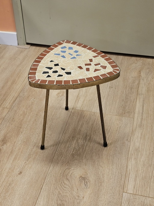 Vintage Mosaic Side Table Plant Table Small Table – bijzettafels, Stone, Wood