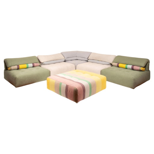Divano Modulare Roche Bobois con Tessuto Kenzo 1990 Italia