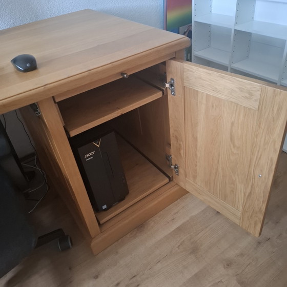 Scrivania in rovere chiaro massello con giglio – Scrivanie, Metal, Wood (photo 6 of 15)