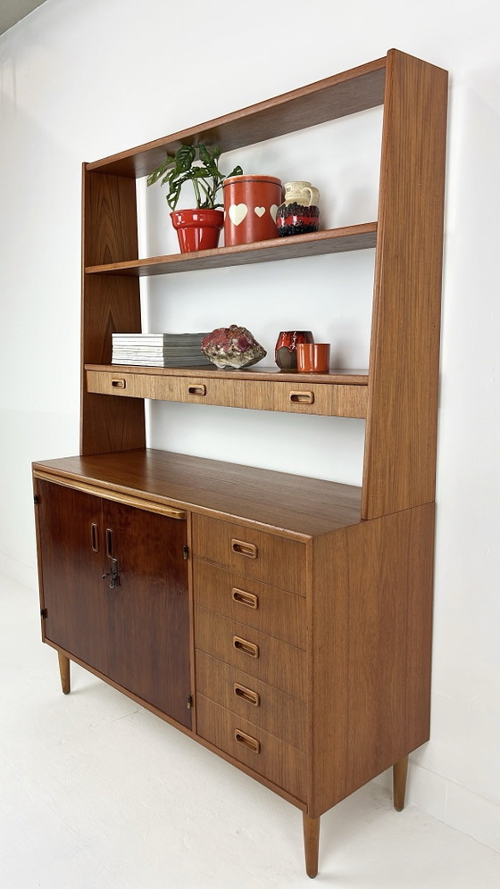 Swedish vintage teak veneer bookcase – Wall cabinet, Wood (photo 2 of 20)