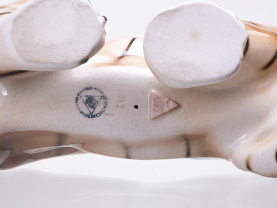 Image 1 of Tiger, Royal Dux, 1960er Jahre, Tschechoslowakei