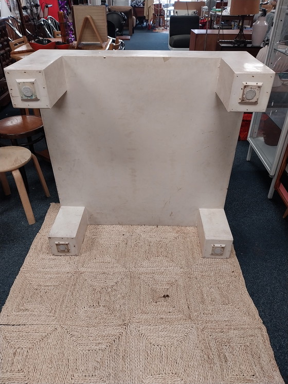 Image 1 of 1 x 1970's Italiaanse salontafel afgewerkt met travertin 100 x 100cm