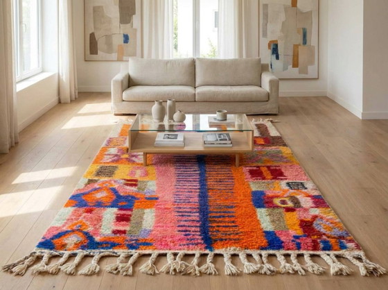 Handmade Boujad Wool Rug: Colorful Moroccan Berber Carpet – Paintings & Drawings (photo 18 of 19)