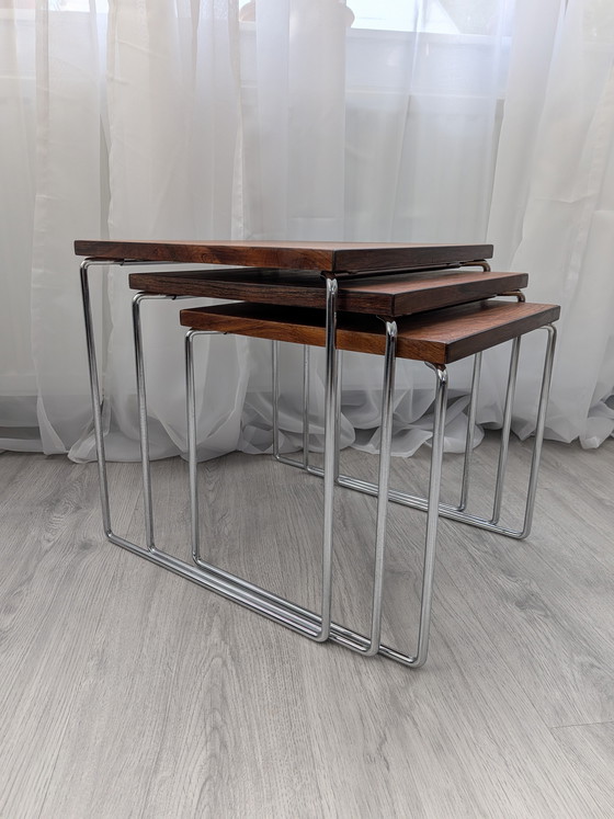 Image 1 of Vintage set of 3 nesting tables by Brabantia, 1970s