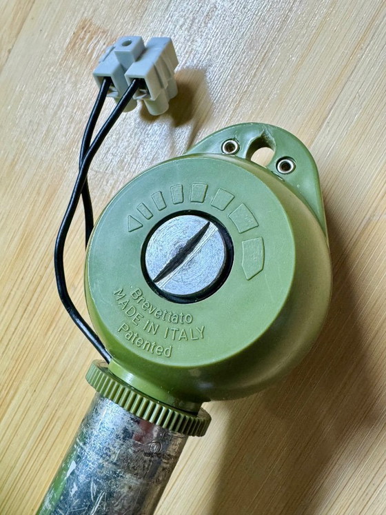 Image 1 of Lampada a sospensione in stile Space Age con paralume in vetro verde, modello Rolly, 1973.
