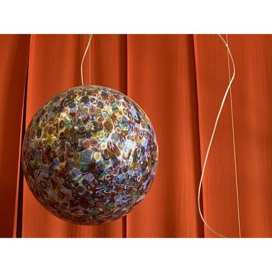 Image 1 of Zeitgenössische Murrine-Kugel aus Muranoglas mit mehrfarbiger Murrine