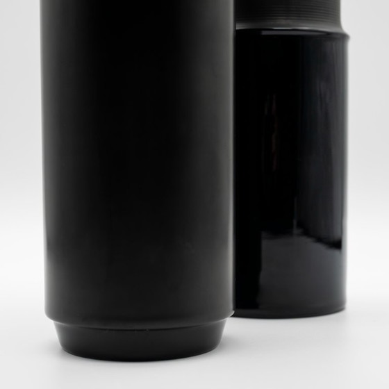 Image 1 of Rare Chic Jan van der Vaart & Tapio Wirkkala Porcelaine Noire Vase Duo Rosenthal