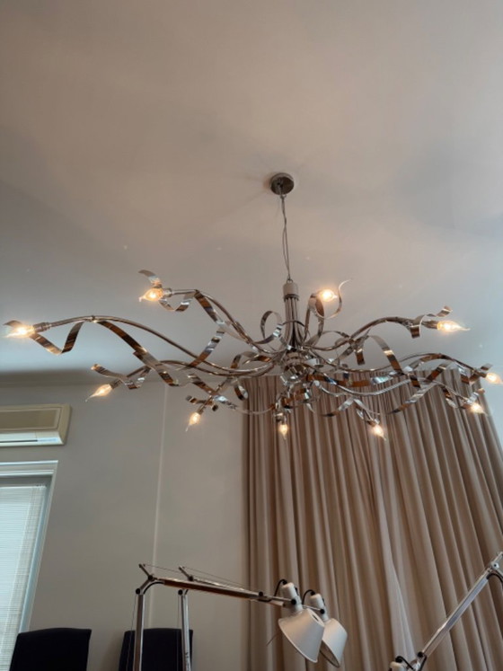 Image 1 of 2x Lampe à suspension à 10 bras Jacco Maris Ruban Plié – Chrome