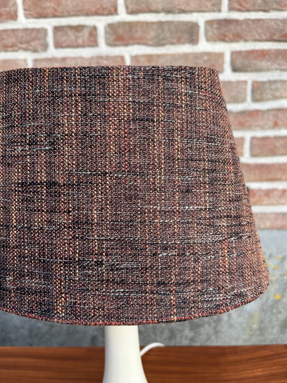 Image 1 of Vintage set of space-age style ceramic table lamps with tweed shades