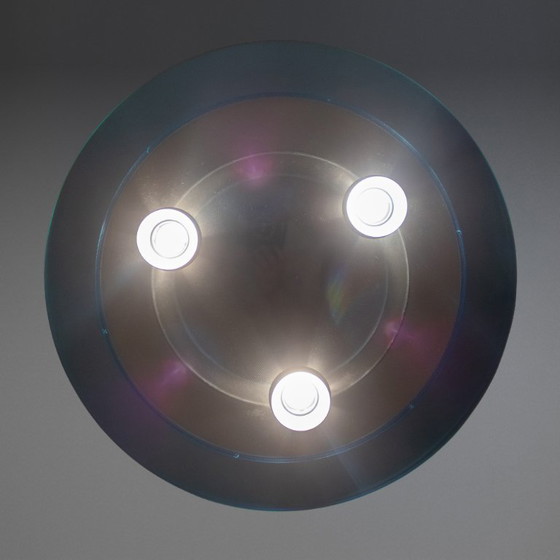 Image 1 of 1x  Space Age Aurora Blue Pendant by Arteluce, Perry King & Santiago Miranda, 1983