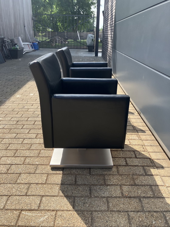 Image 1 of 2x sedie laterali Jori Kubolo in pelle nera Condizioni ottimali!!!