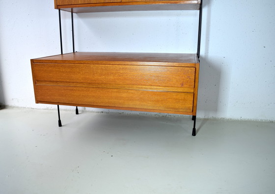Image 1 of 1960s Omnia Teak Shelving System Vintage String Shelf Cabinet
