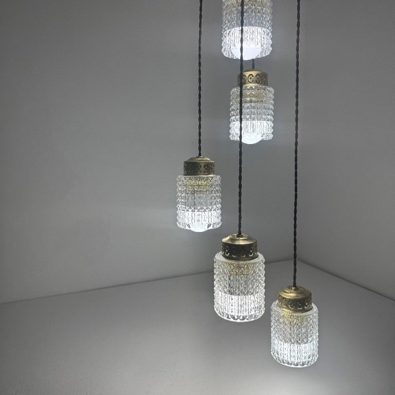 Image 1 of VINTAGE 5-LIGHT CASCADE CHANDELIER