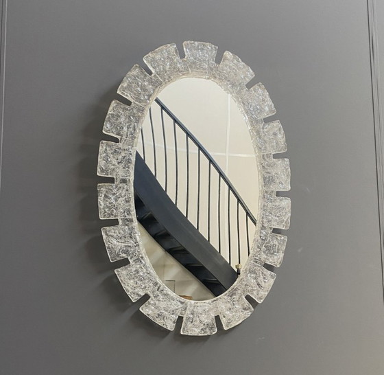 Grote ovale ijsspiegel van Egon Hillebrand, jaren 70. – Glass, Plexiglass, Vintage (photo 5 of 10)
