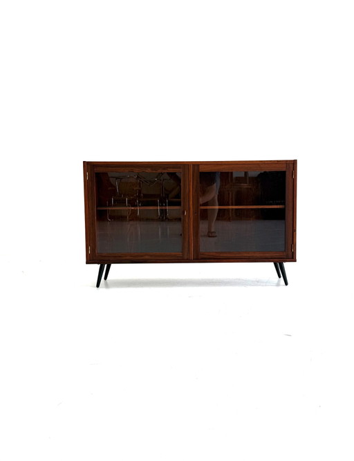 Vitrine vintage danoise en palissandre des années 60 – vitrinekasten, Glass, Wood