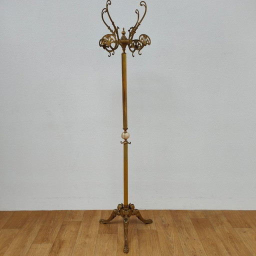 Messing Rococo Staande Kapstok Hollywood Regency Hall Tree