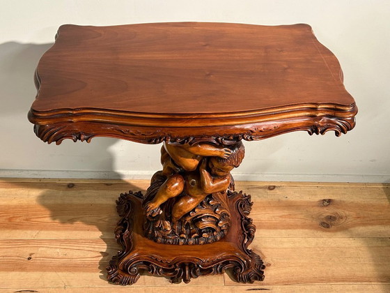 Image 1 of Vintage Barok TV tafel in hout 