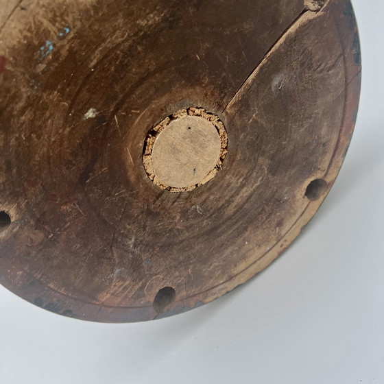 Image 1 of Gran candelabro/lámpara de pie antigua de madera, pintada de negro, aprox. 70 cm.