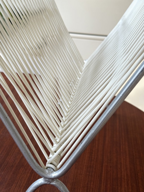 Portariviste Spaghetti Vintage Porta LP PVC Bianco Space Age – Metal, Plastic (photo 10 of 15)