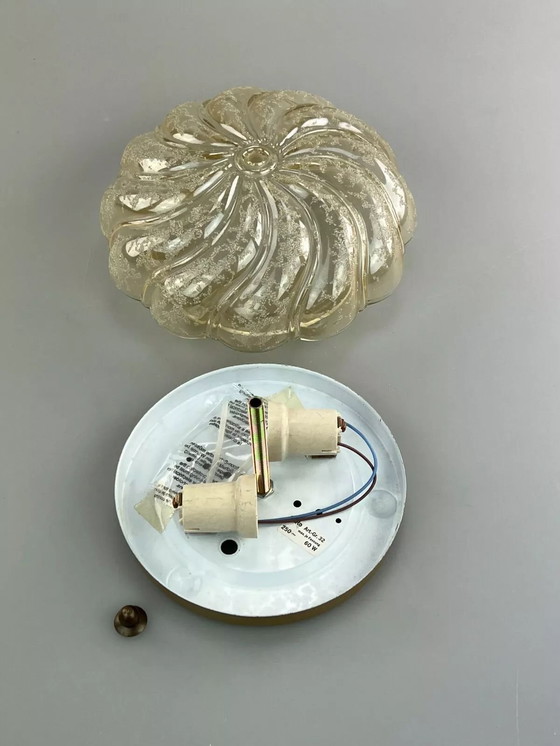 Image 1 of 60er 70er Jahre Lampe Leuchte Plafoniere Flush Mount Ice Glas Space Age Design