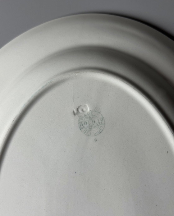 Image 1 of Servizio da tavola Boch Frères composto da 6 piatti in maiolica e un piatto da portata – Motivo "Cipolla Blu" (Zwiebelmuster), B