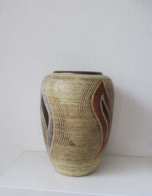 VASO Sawa Keramik con decoro Sgraffito Germania anni '50