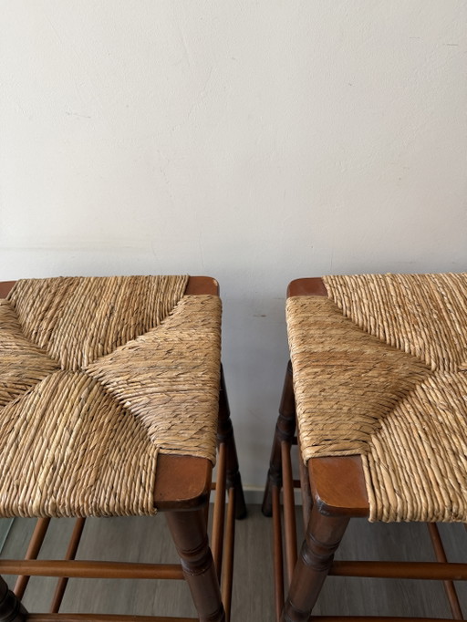 Tabourets de bar style années 50 – barkrukken, Wood, Wicker (photo 2 of 8)