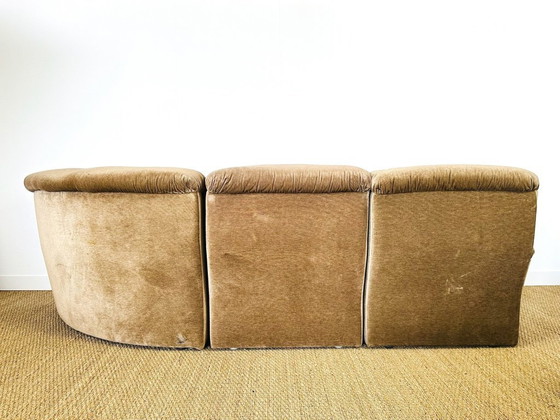 Image 1 of Modular Sofas and Vintage Velvet Armchair, 1960s, Set of 6