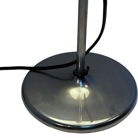 Image 1 of Pop Art / Space Age Design - Mushroom Lamp with Brown Plexi Shade and Chrome Base