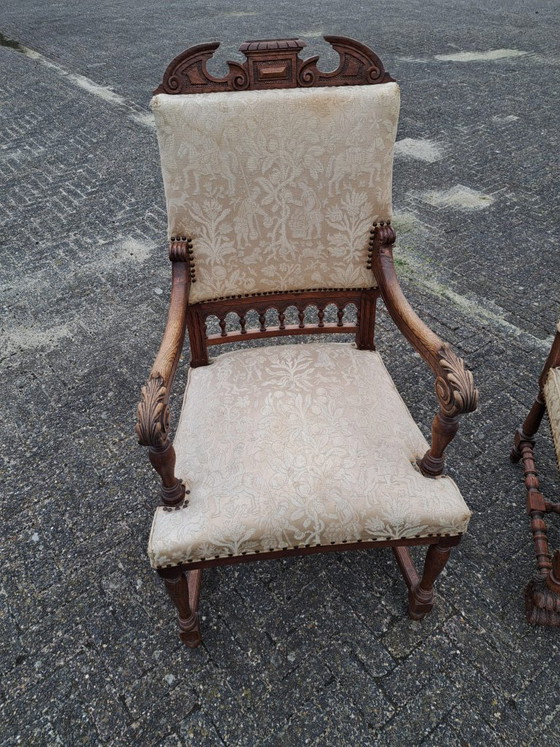 Juego de 2 sillones antiguos de estilo barroco/neorrenacentista. – Wood (photo 12 of 12)