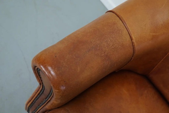 Image 1 of Vintage Nederlandse clubfauteuil in cognackleurig leer