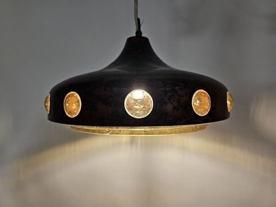 Image 1 of Lámpara colgante cobre y cristal ámbar de Nanny Still