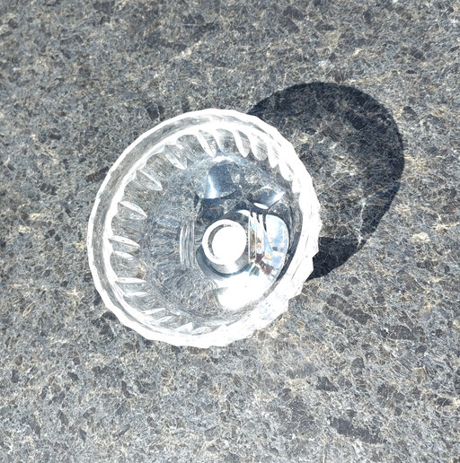 Sucrier et vase en cristal sur base en argent