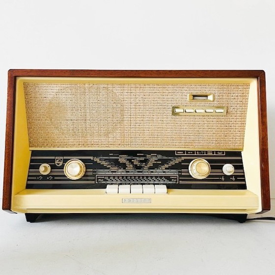 Image 1 of Radio a valvole vintage Philips B5X22A in teak e bachelite, anni '60