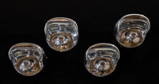 Image 1 of Ensemble de 4 cintres en plastique chromé style futuriste, Olaf Von Bohr, Kartell Italie années 1960