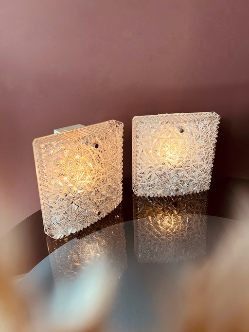 Set of Hoffmeister Ice wall lamps