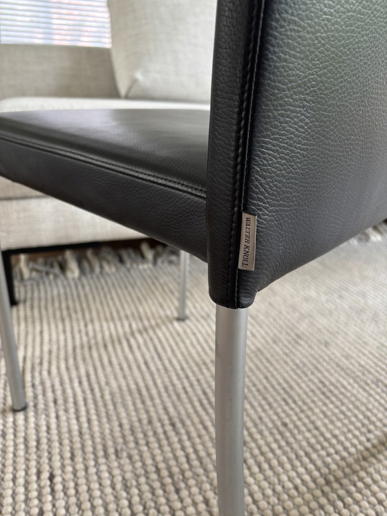 Image 1 of 6x Walter Knoll Jason Lite 1700 nero leer stoelen