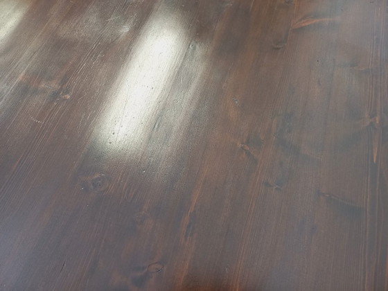 Image 1 of Brutalist rectangular dining table by Georges Robert in dark pine wood from the 1950s/60s