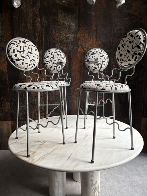 Set (4) sedie da pranzo stile Memphis