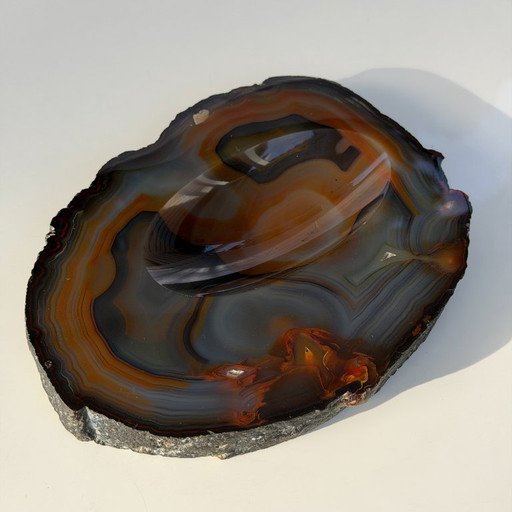 Grande vassoio portagioie in agata brasiliana / Vide-Poche in pietra naturale