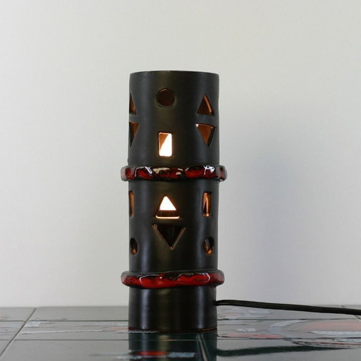 Lampada da tavolo in ceramica Fat Lava. Design della Germania occidentale.