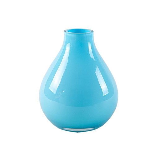 Light blue glass vase, Danish design, 1970s, made in Denmark