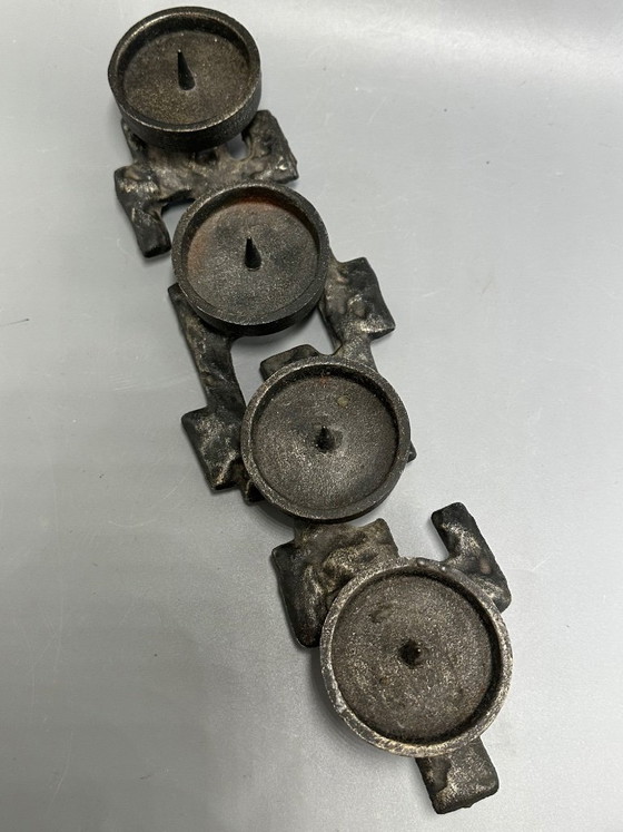 Image 1 of Beautiful vintage Candelholder from Cast iron 1960s Brutalist 