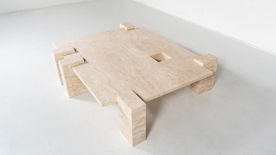 Image 1 of Contemporary Travertine Coffee Table, Italy