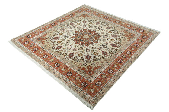 Image 1 of Tappeto persiano annodato a mano - Tabriz 50 Raj con seta 203 x 200 cm